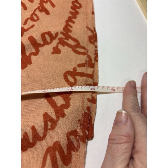 Nanushka Alexa Maxi Dress Orange Peach Logo Print Large Cinched Ruched Bodycon - Picture 8 of 16